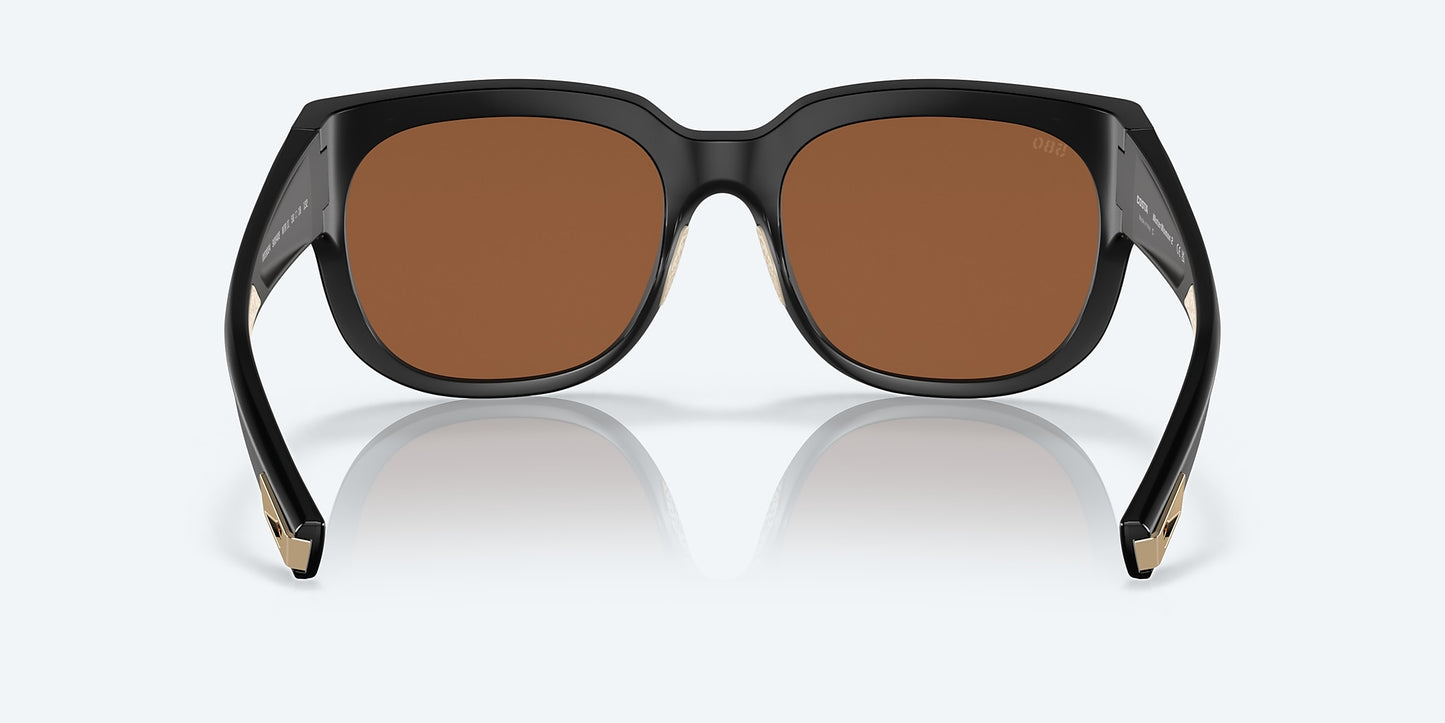[Copper Silver Mirror Polarized Glass Lenses, Matte Black Frame]