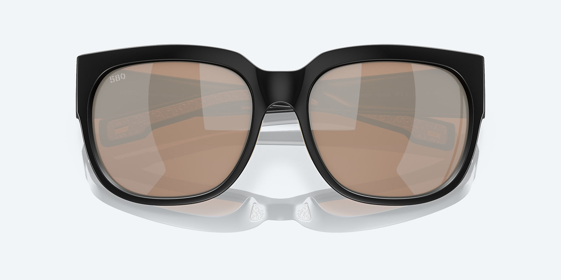[Copper Silver Mirror Polarized Glass Lenses, Matte Black Frame]