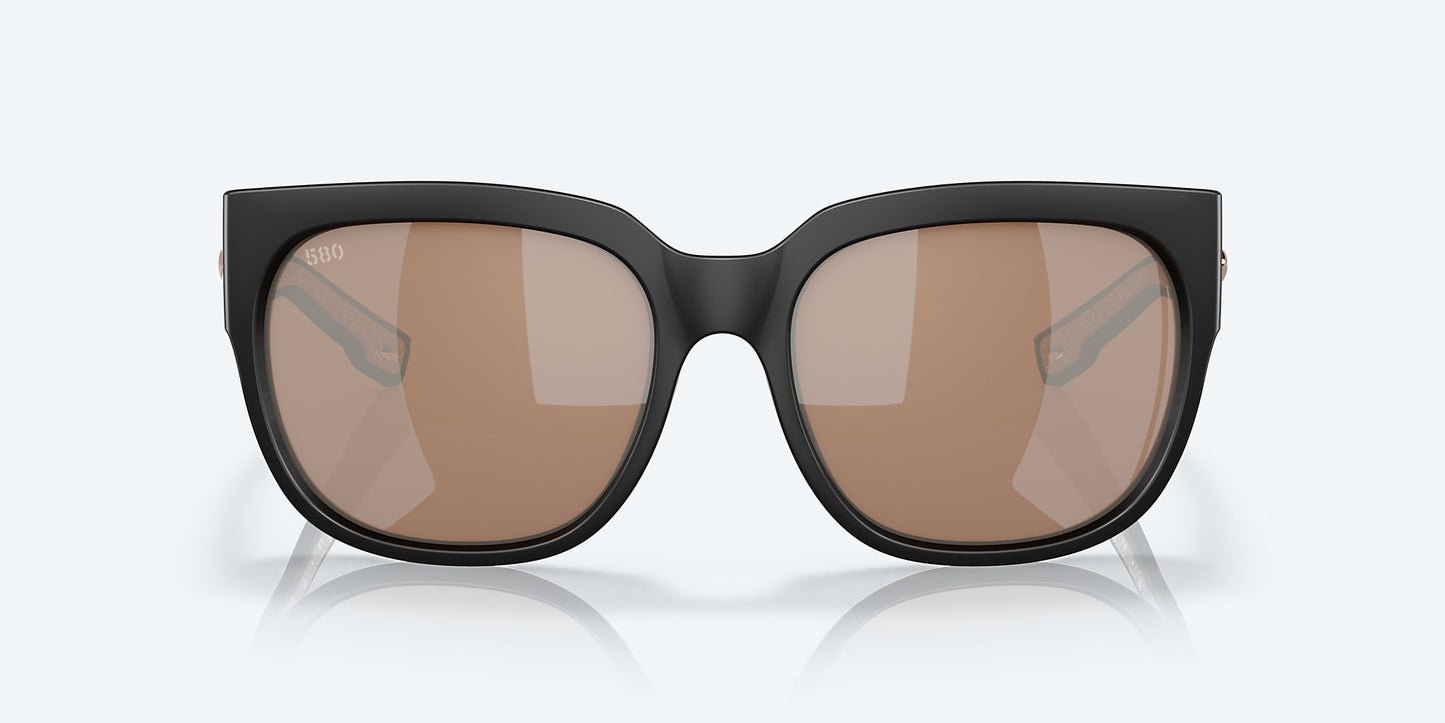 [Copper Silver Mirror Polarized Glass Lenses, Matte Black Frame]