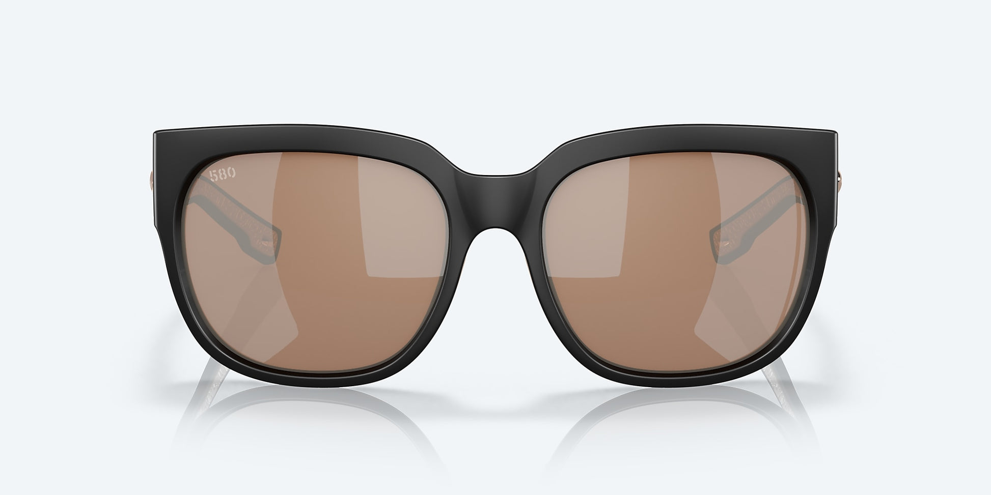 [Copper Silver Mirror Polarized Glass Lenses, Matte Black Frame]