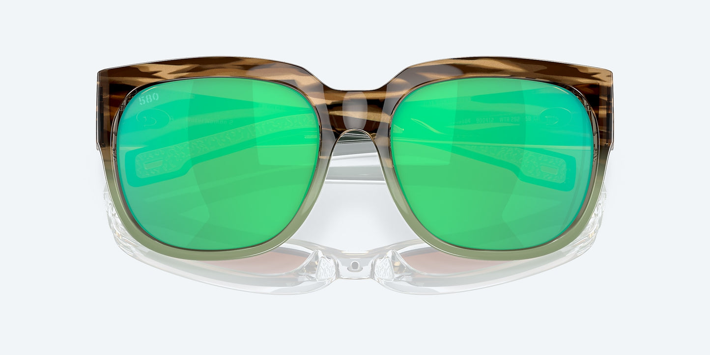 [Green Mirror Polarized Glass Lenses, Shiny Ocean Jade Frame]