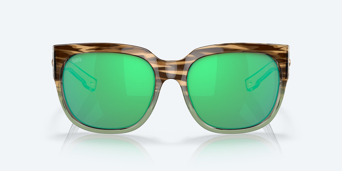 [Green Mirror Polarized Glass Lenses, Shiny Ocean Jade Frame]