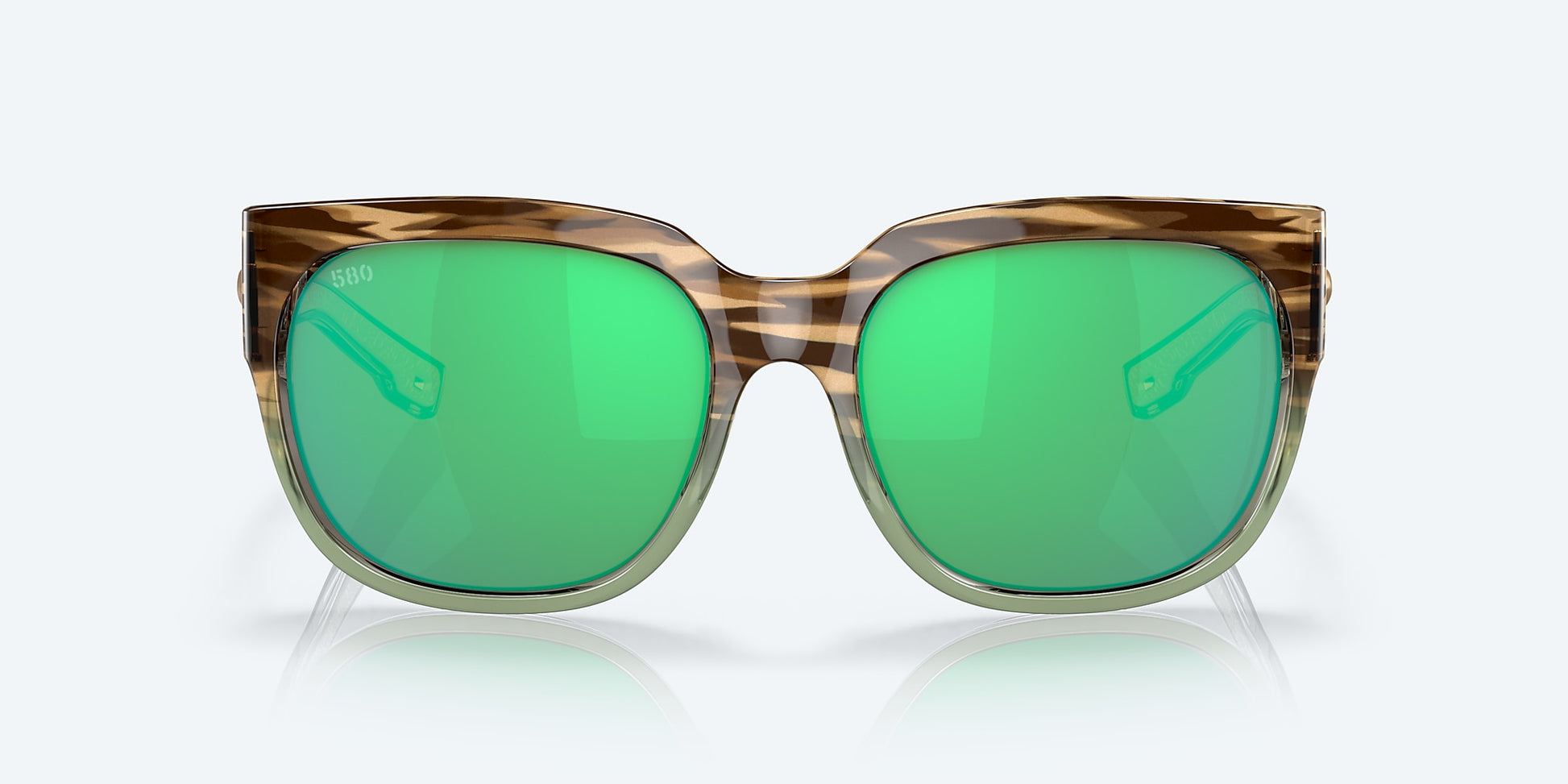 [Green Mirror Polarized Glass Lenses, Shiny Ocean Jade Frame]