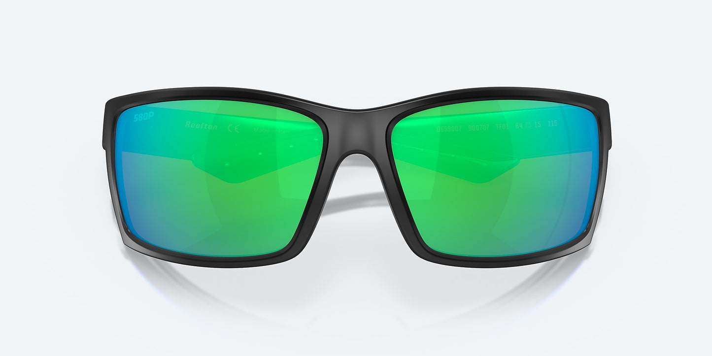 [Green Mirror Polarized Polycarbonate Lenses, Blackout Frame]