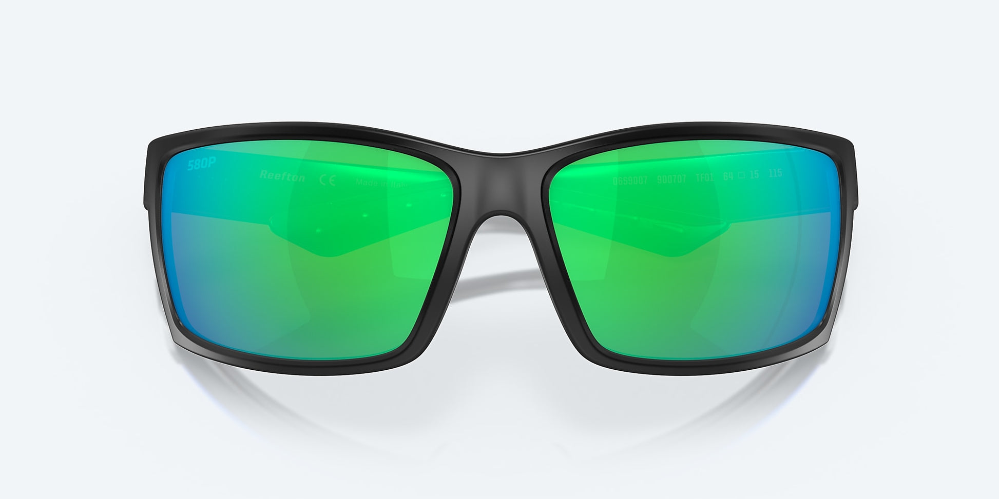[Green Mirror Polarized Polycarbonate Lenses, Blackout Frame]