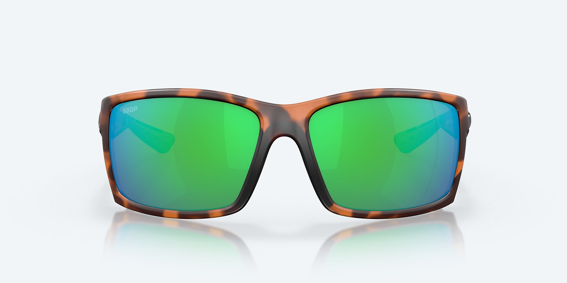 [Green Mirror Polarized Polycarbonate Lenses, Retro Tortoise Frame]