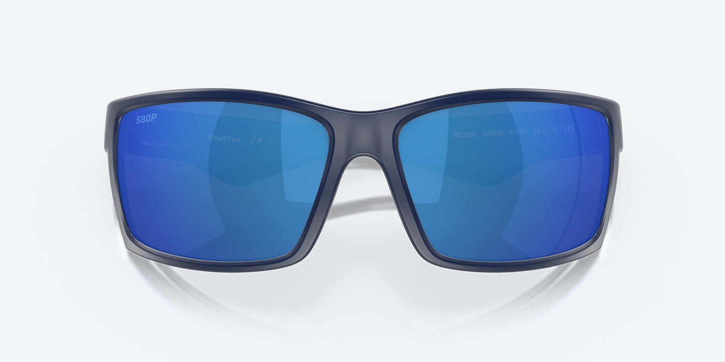 [Blue Mirror Polarized Polycarbonate Lenses, Matte Blue Frame]