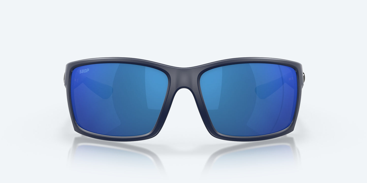 [Blue Mirror Polarized Polycarbonate Lenses, Matte Blue Frame]