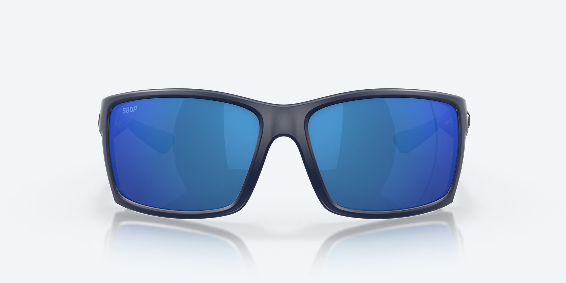[Blue Mirror Polarized Polycarbonate Lenses, Matte Blue Frame]