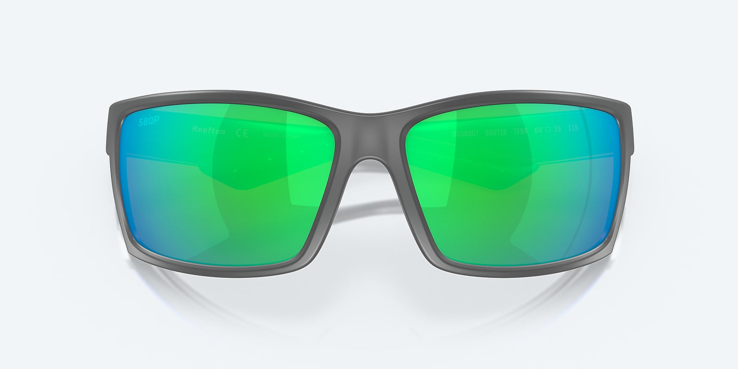 [Green Mirror Polarized Polycarbonate Lenses, Matte Gray Frame]