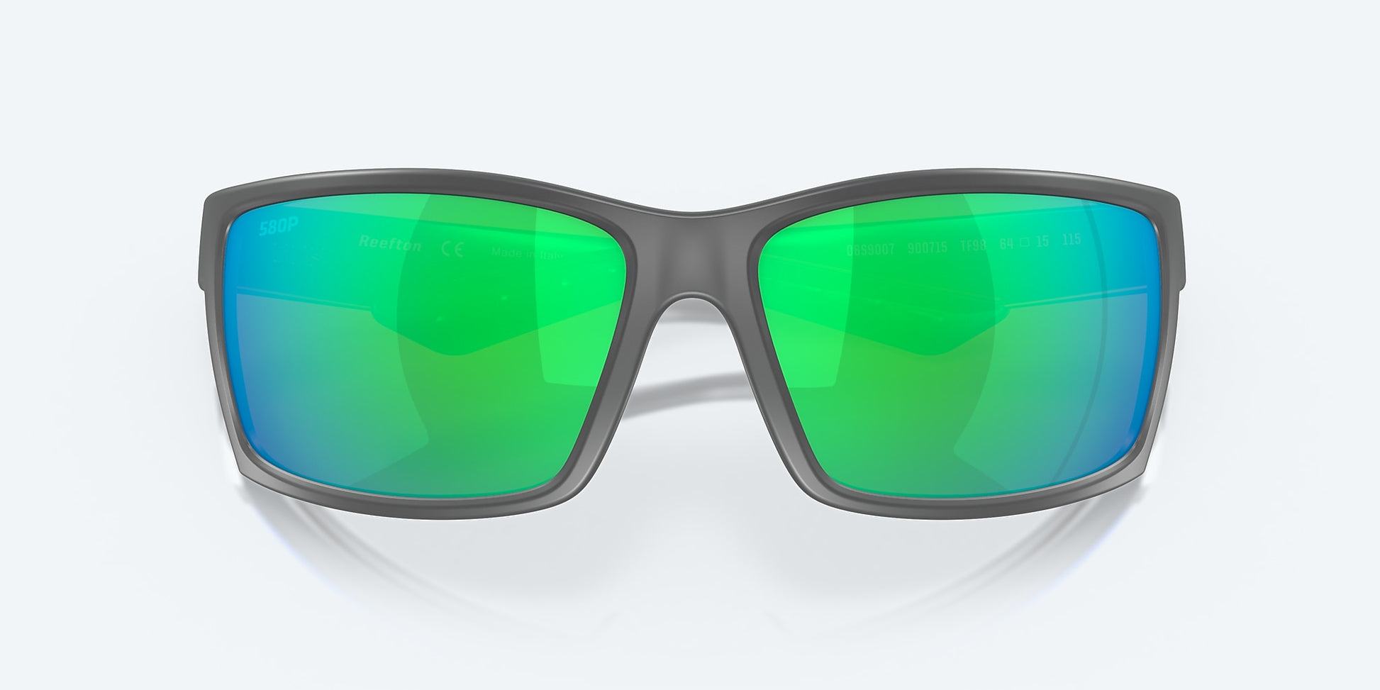 [Green Mirror Polarized Polycarbonate Lenses, Matte Gray Frame]