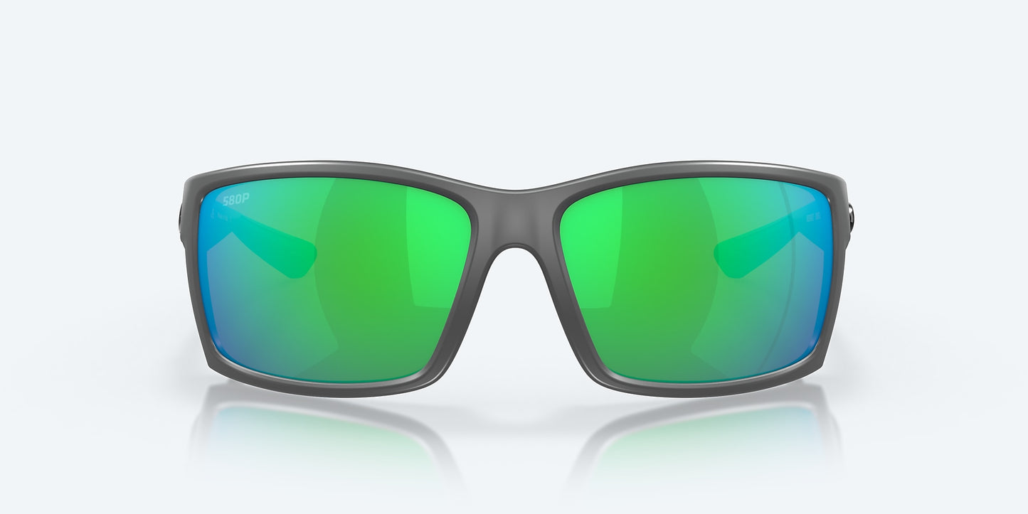 [Green Mirror Polarized Polycarbonate Lenses, Matte Gray Frame]