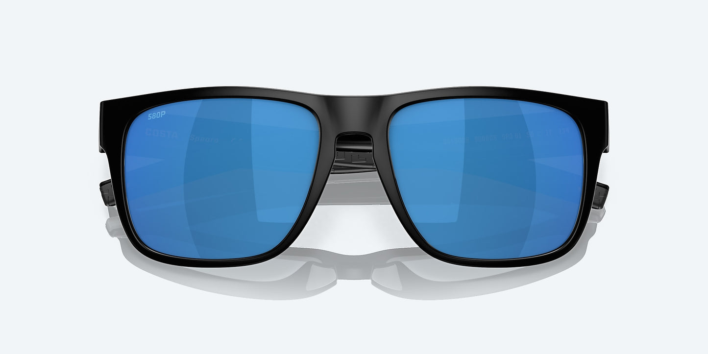 [Blue Mirror Polarized Polycarbonate Lenses, Blackout Frame]