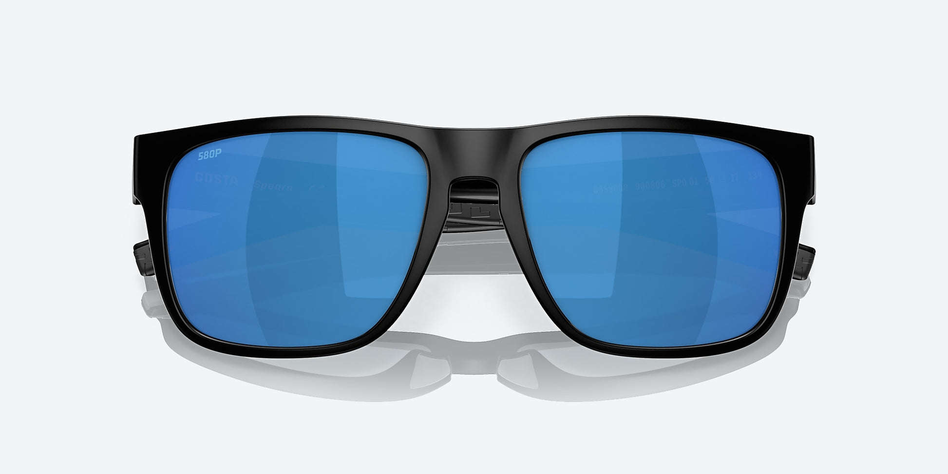 [Blue Mirror Polarized Polycarbonate Lenses, Blackout Frame]