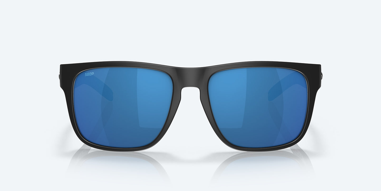 [Blue Mirror Polarized Polycarbonate Lenses, Blackout Frame]