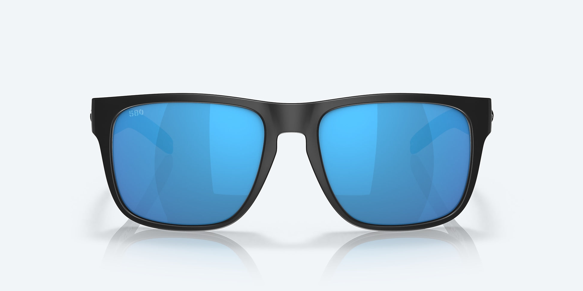 [Blue Mirror Polarized Glass Lenses, Blackout Frame]