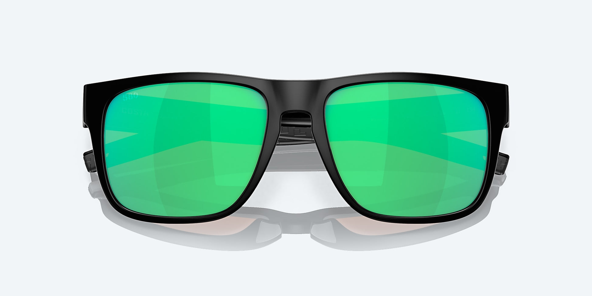 [Green Mirror Polarized Glass Lenses, Blackout Frame]