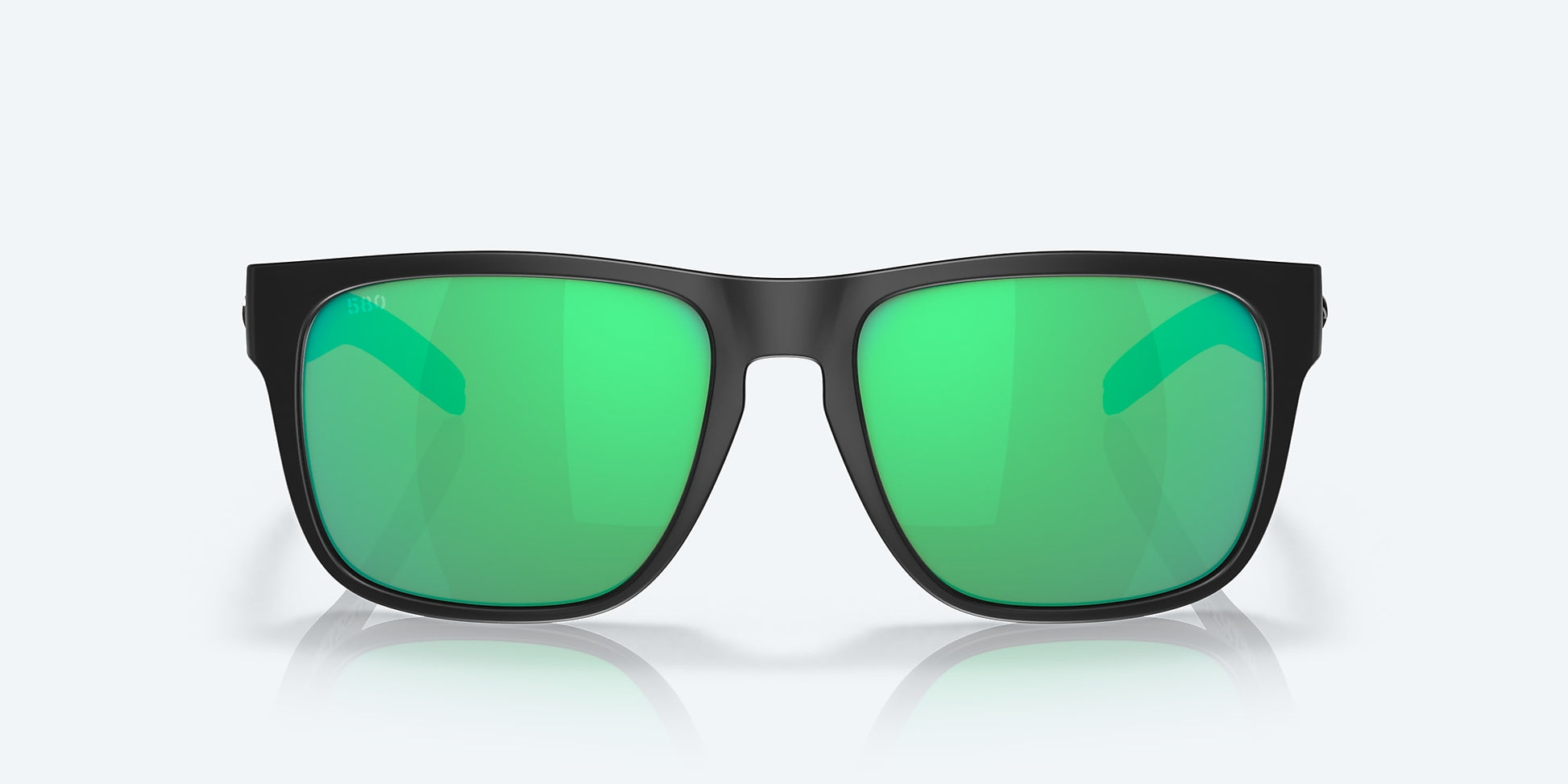 [Green Mirror Polarized Glass Lenses, Blackout Frame]