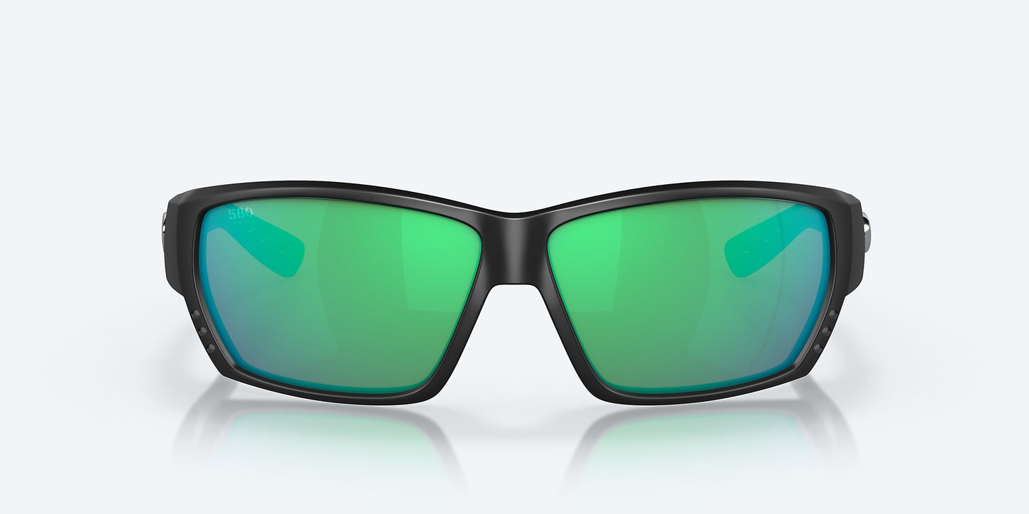 [Green Mirror Polarized Glass Lenses, Matte Black Frame]