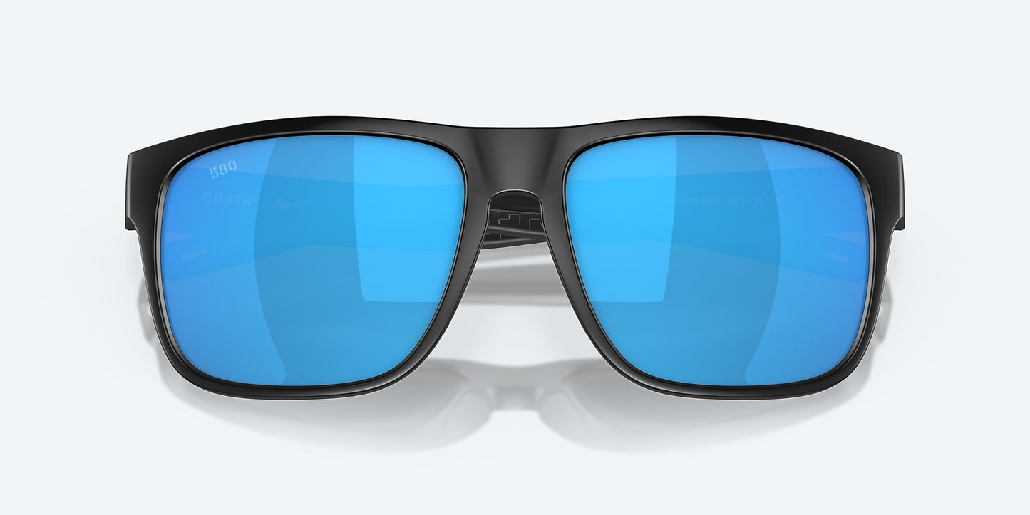 [Blue Mirror Polarized Glass Lenses, Matte Black Frame]