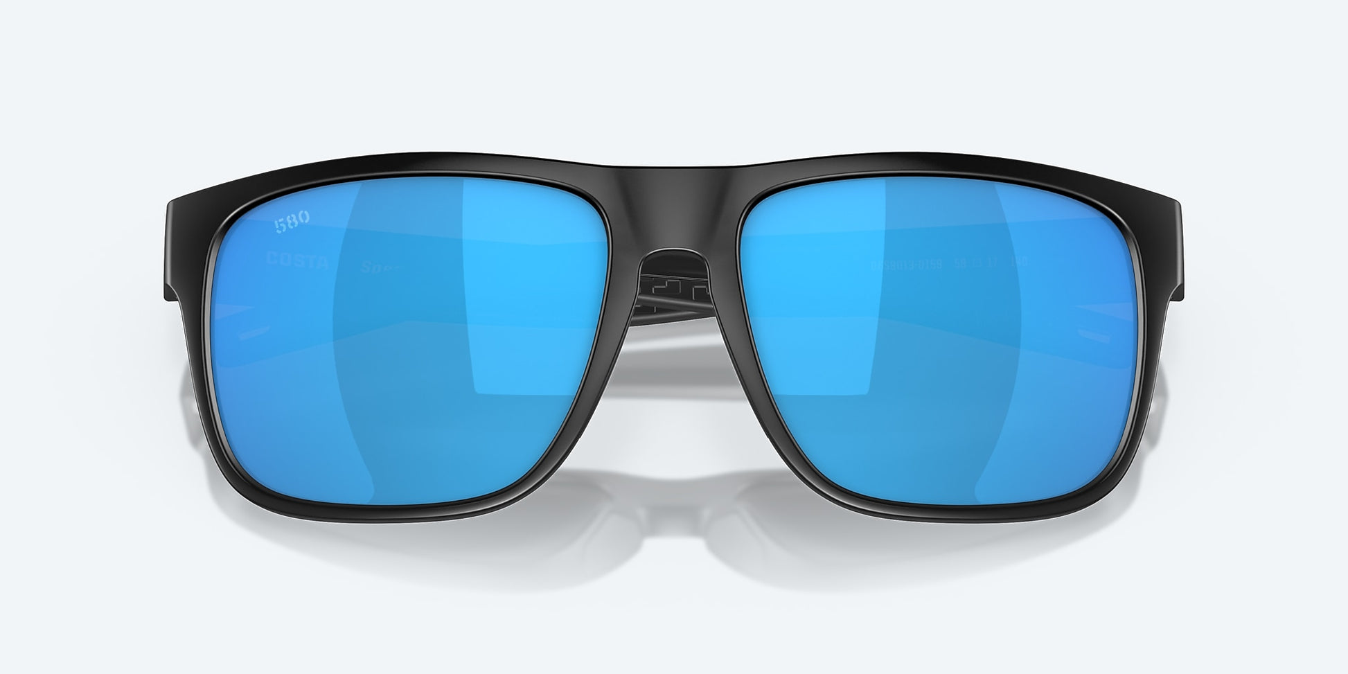 [Blue Mirror Polarized Glass Lenses, Matte Black Frame]