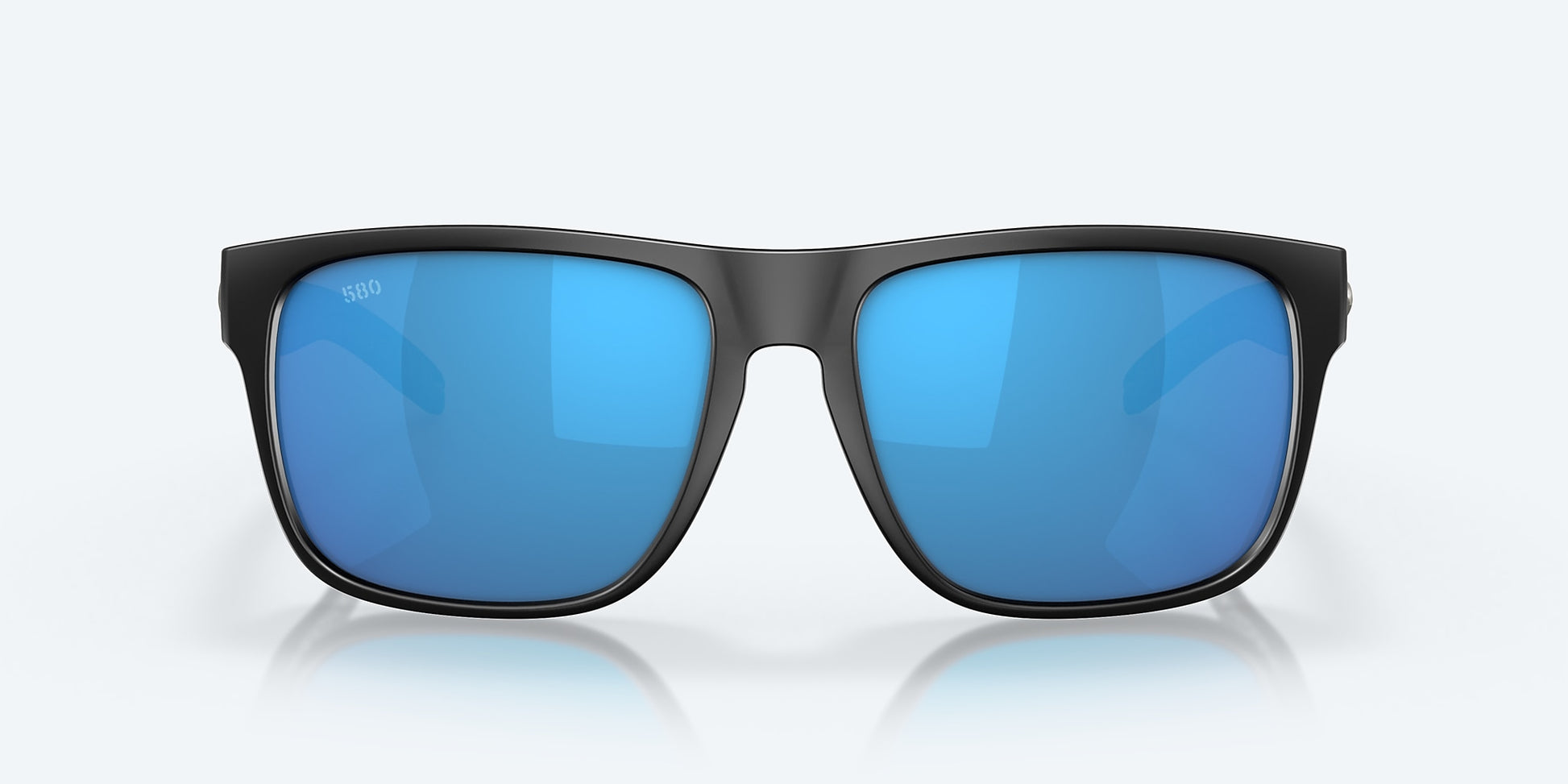 [Blue Mirror Polarized Glass Lenses, Matte Black Frame]