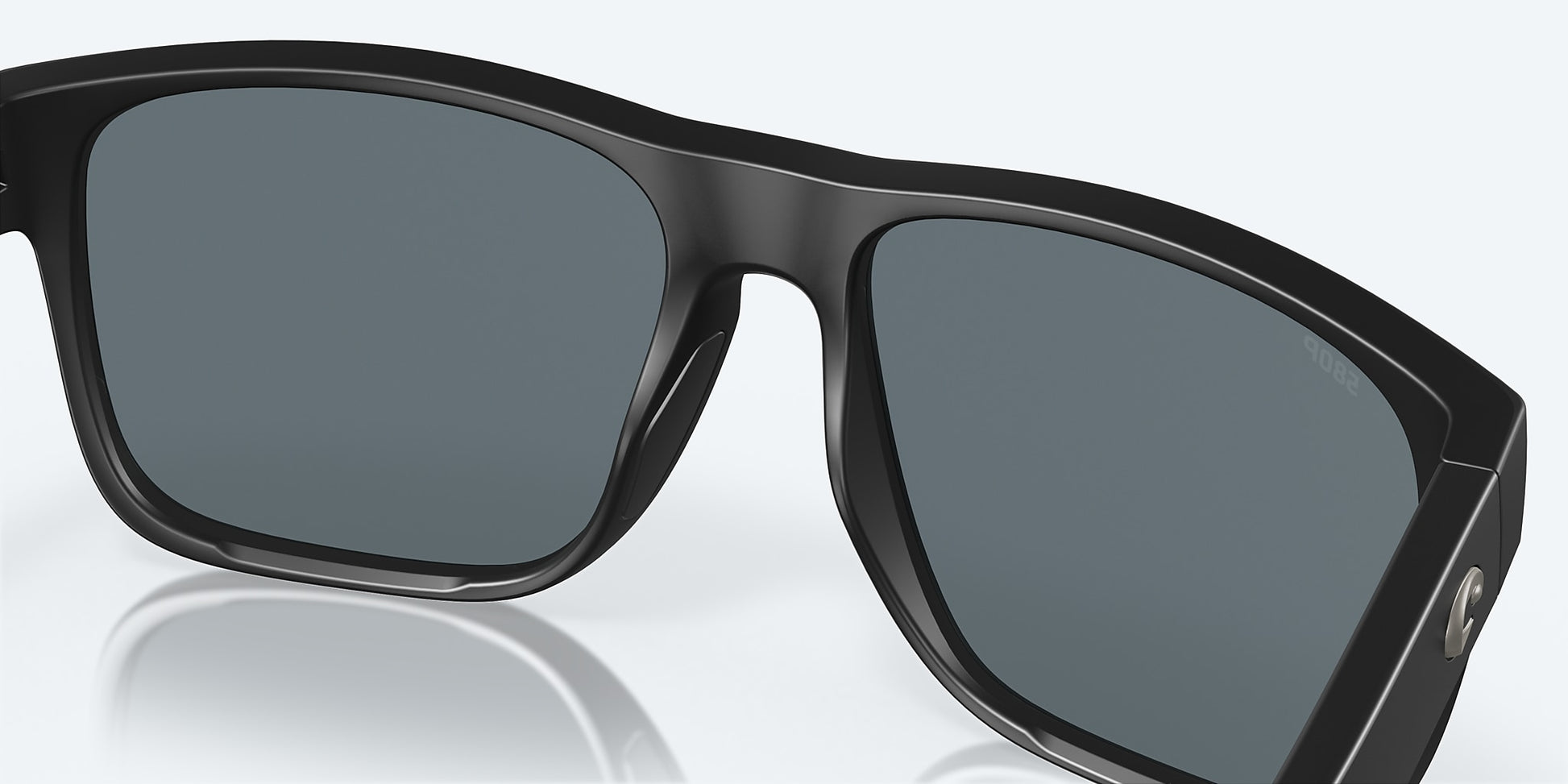 [Blue Mirror Polarized Polycarbonate Lenses, Matte Black Frame]