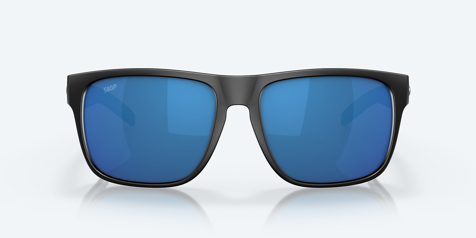 [Blue Mirror Polarized Polycarbonate Lenses, Matte Black Frame]