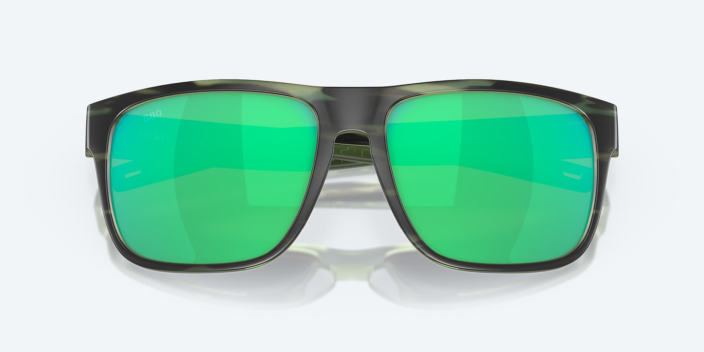 [Green Mirror Polarized Glass Lenses, Matte Reef Frame]