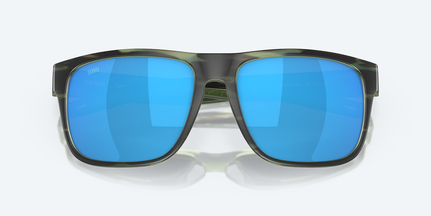 [Blue Mirror Polarized Glass Lenses, Matte Reef Frame]