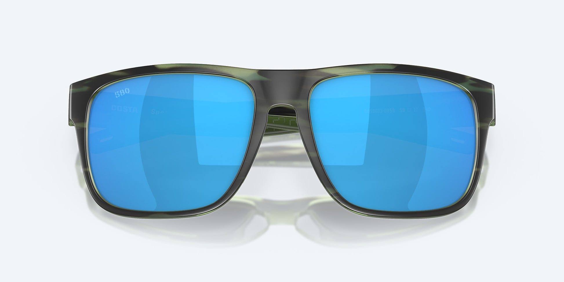 [Blue Mirror Polarized Glass Lenses, Matte Reef Frame]