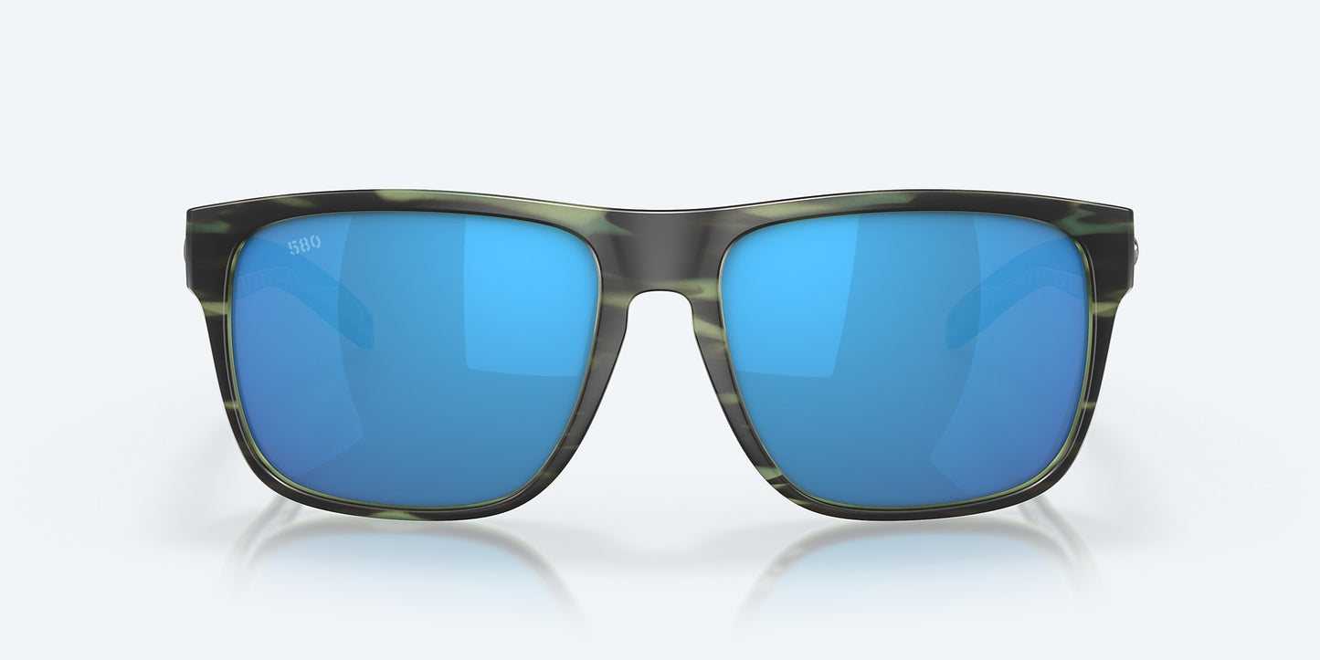 [Blue Mirror Polarized Glass Lenses, Matte Reef Frame]