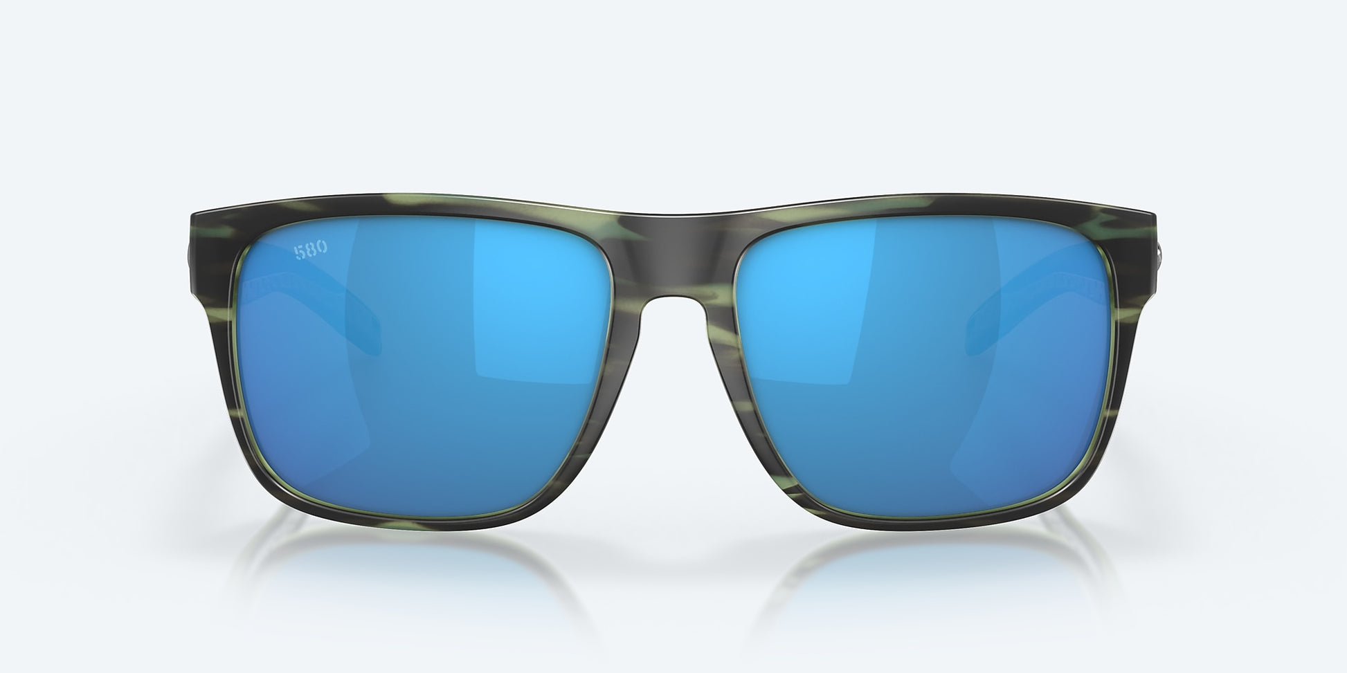 [Blue Mirror Polarized Glass Lenses, Matte Reef Frame]