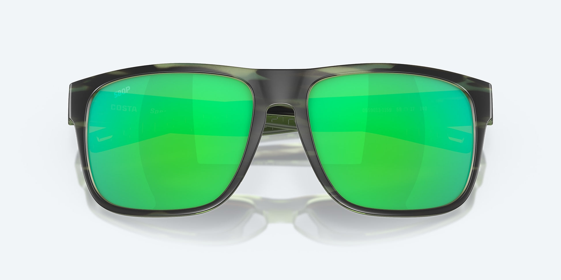 [Green Mirror Polarized Polycarbonate Lenses, Matte Reef Frame]