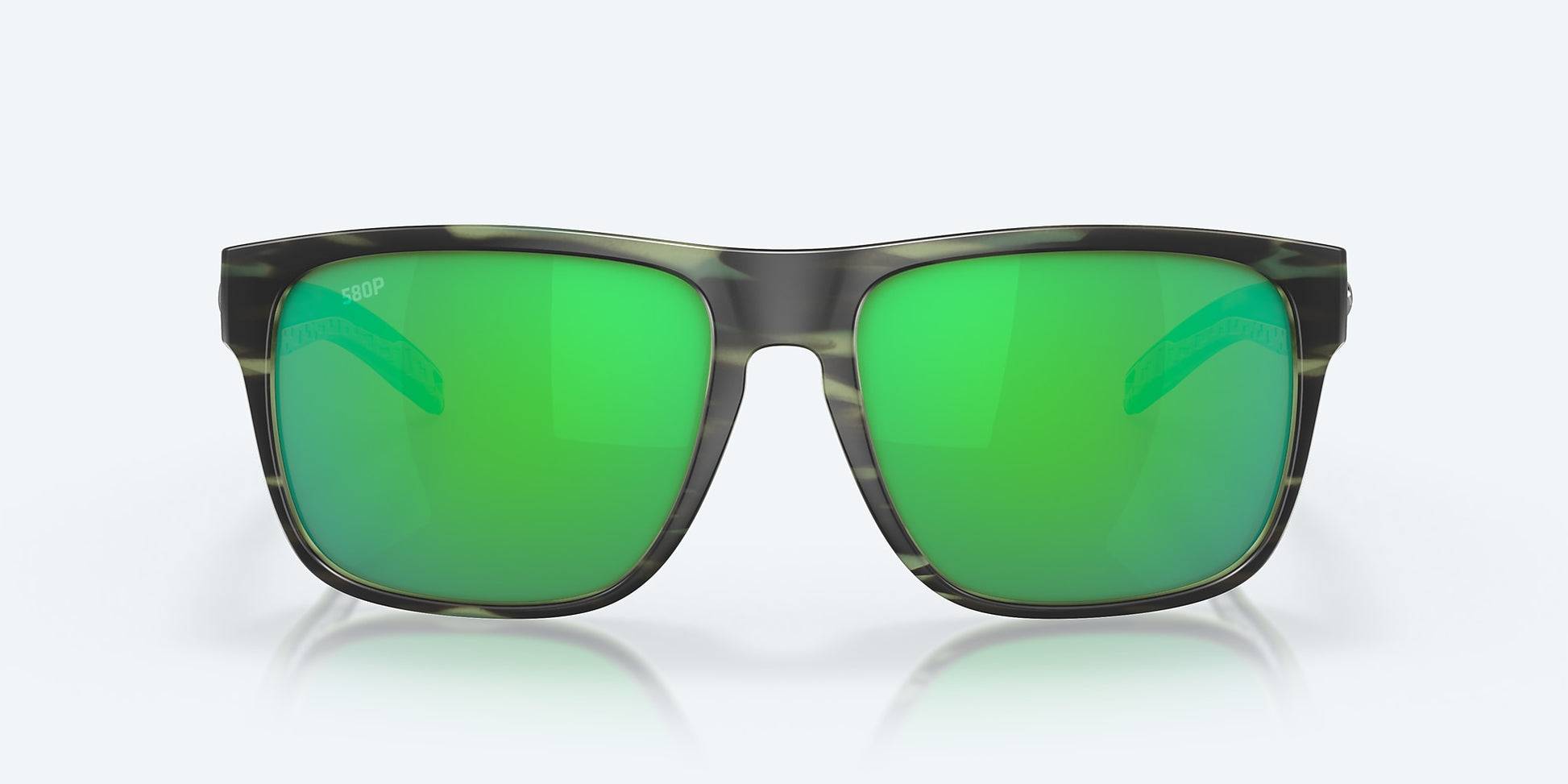 [Green Mirror Polarized Polycarbonate Lenses, Matte Reef Frame]