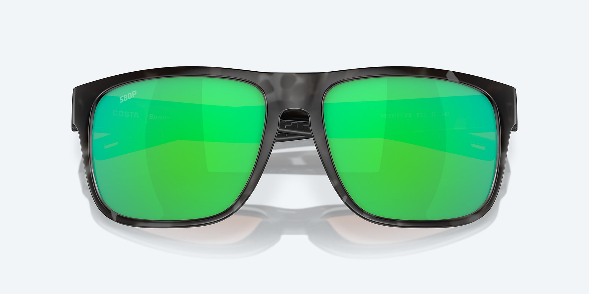 [Green Mirror Polarized Polycarbonate Lenses, Tiger Shark Frame]