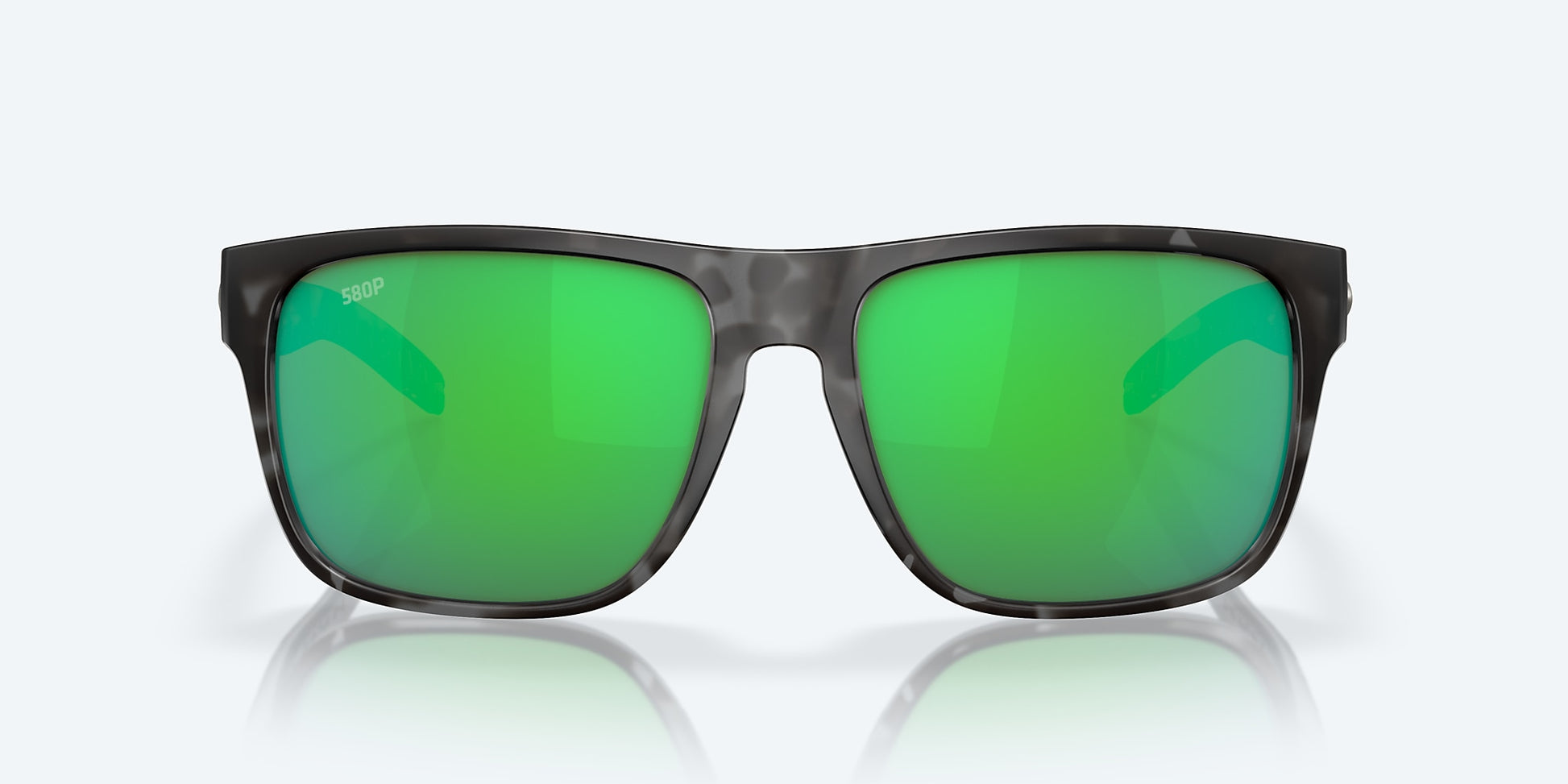 [Green Mirror Polarized Polycarbonate Lenses, Tiger Shark Frame]