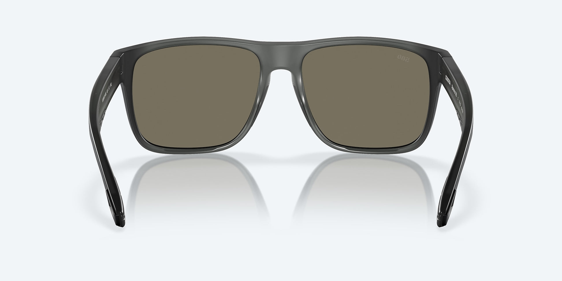 [Blue Mirror Polarized Glass Lenses, Matte Smoke Crystal Frame]