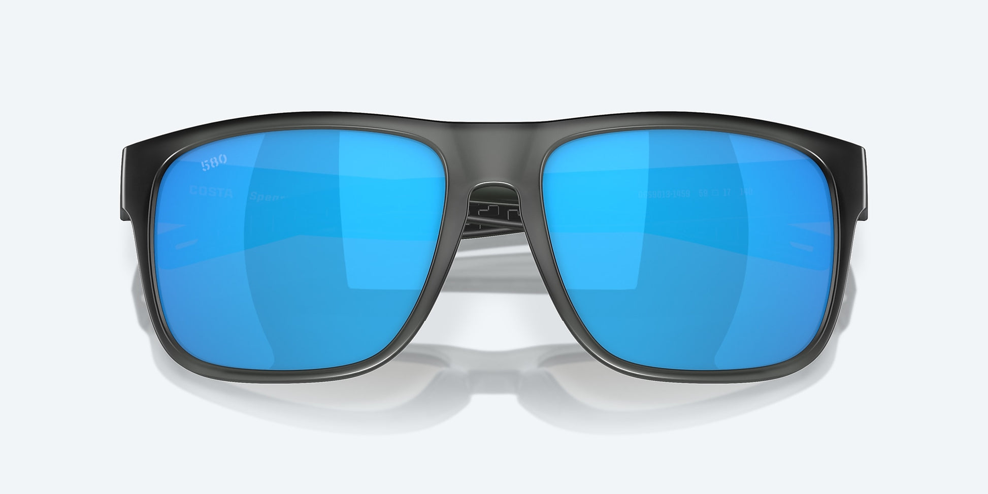 [Blue Mirror Polarized Glass Lenses, Matte Smoke Crystal Frame]