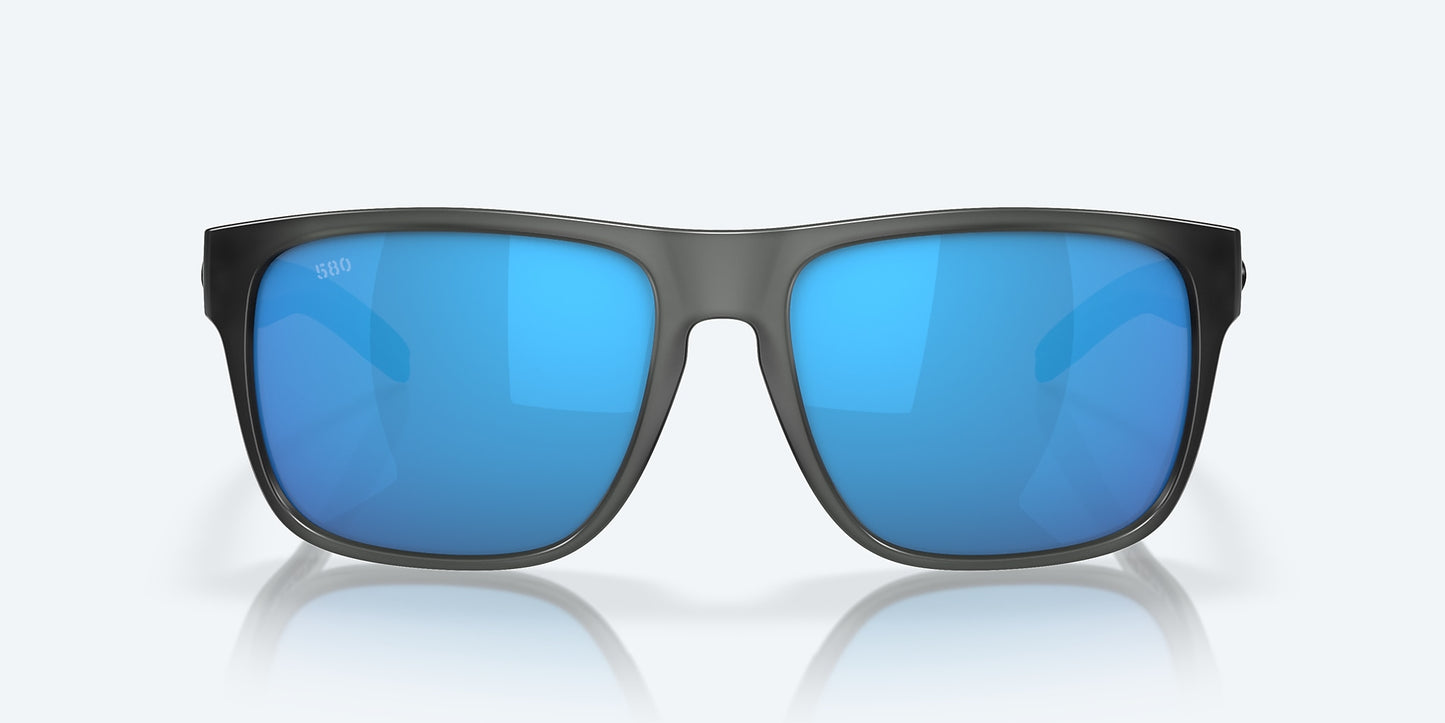 [Blue Mirror Polarized Glass Lenses, Matte Smoke Crystal Frame]
