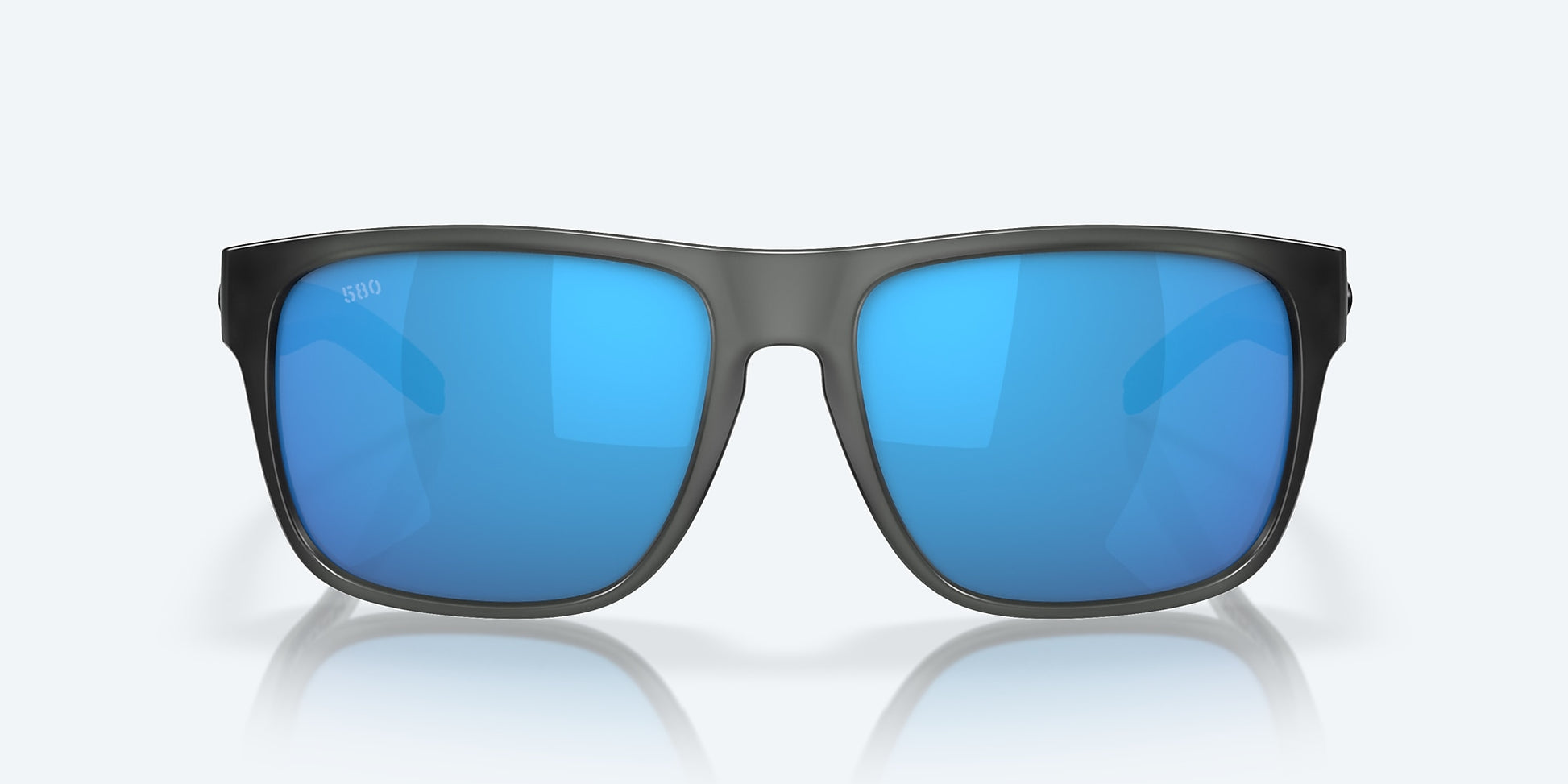 [Blue Mirror Polarized Glass Lenses, Matte Smoke Crystal Frame]