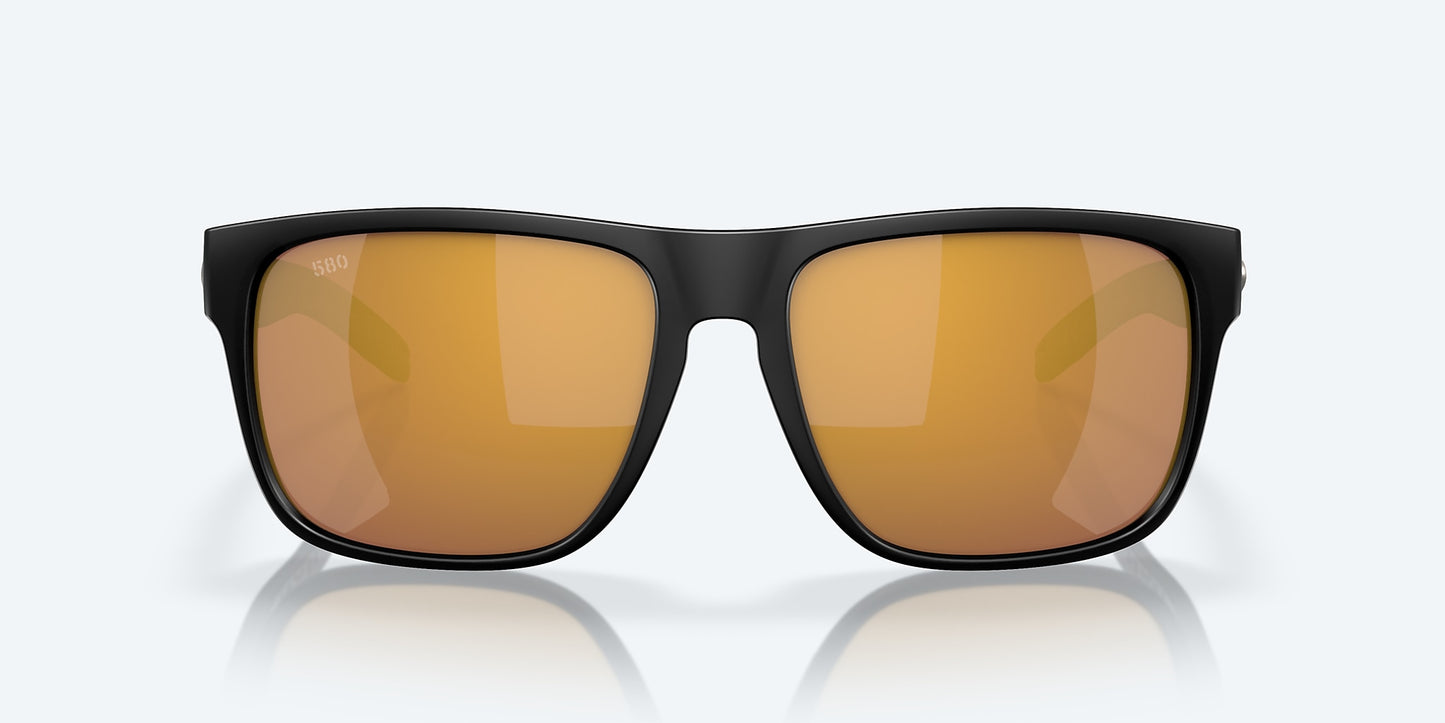 [Gold Mirror Polarized Glass Lenses, Matte Black Frame]