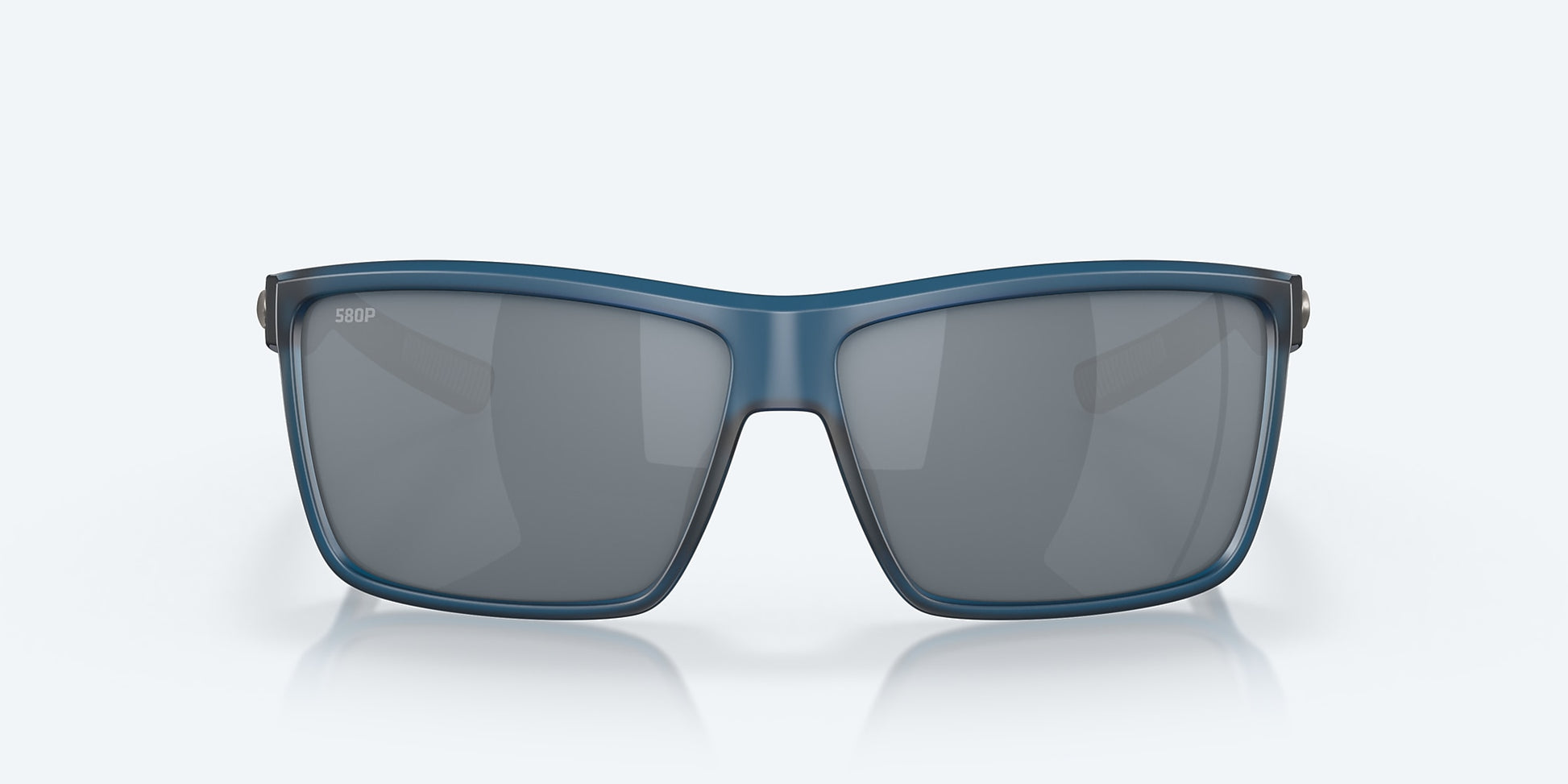 [Gray Silver Mirror Polarized Polycarbonate Lenses, Matte Atlantic Blue Frame]