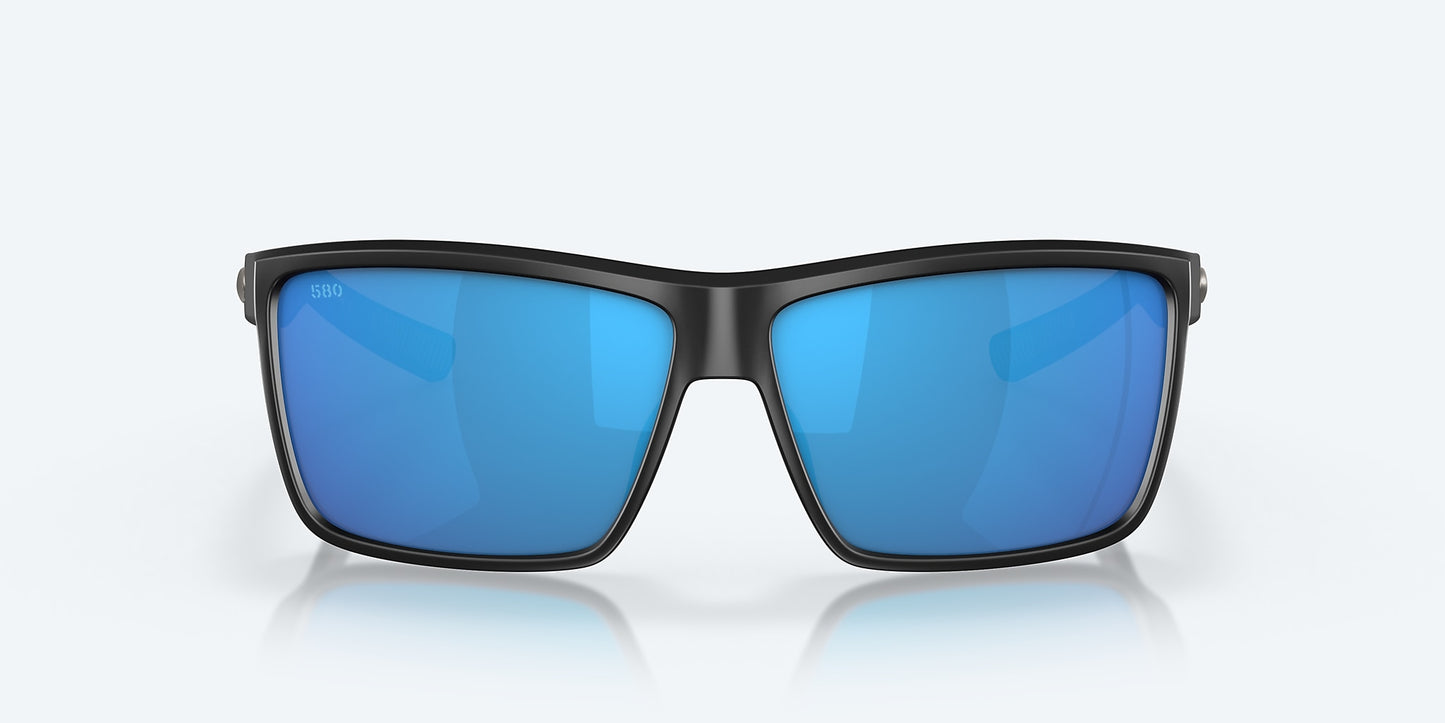 [Blue Mirror Polarized Glass Lenses, Matte Black Frame]