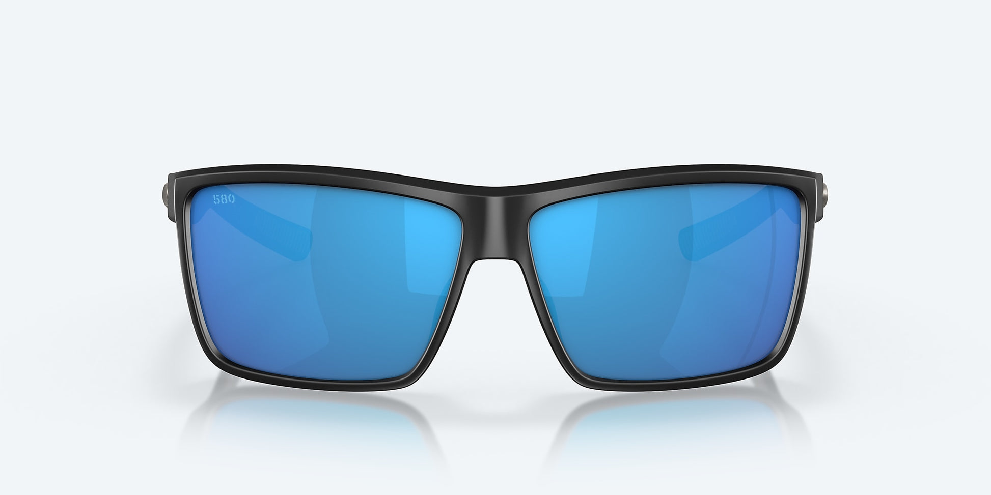 [Blue Mirror Polarized Glass Lenses, Matte Black Frame]