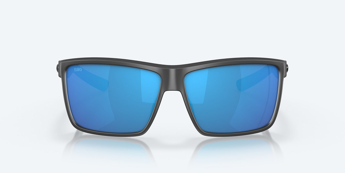 [Blue Mirror Polarized Glass Lenses, Matte Gray Frame]