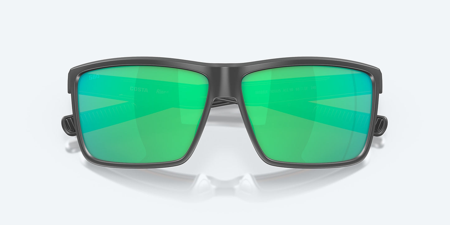 [Green Mirror Polarized Glass Lenses, Matte Gray Frame]