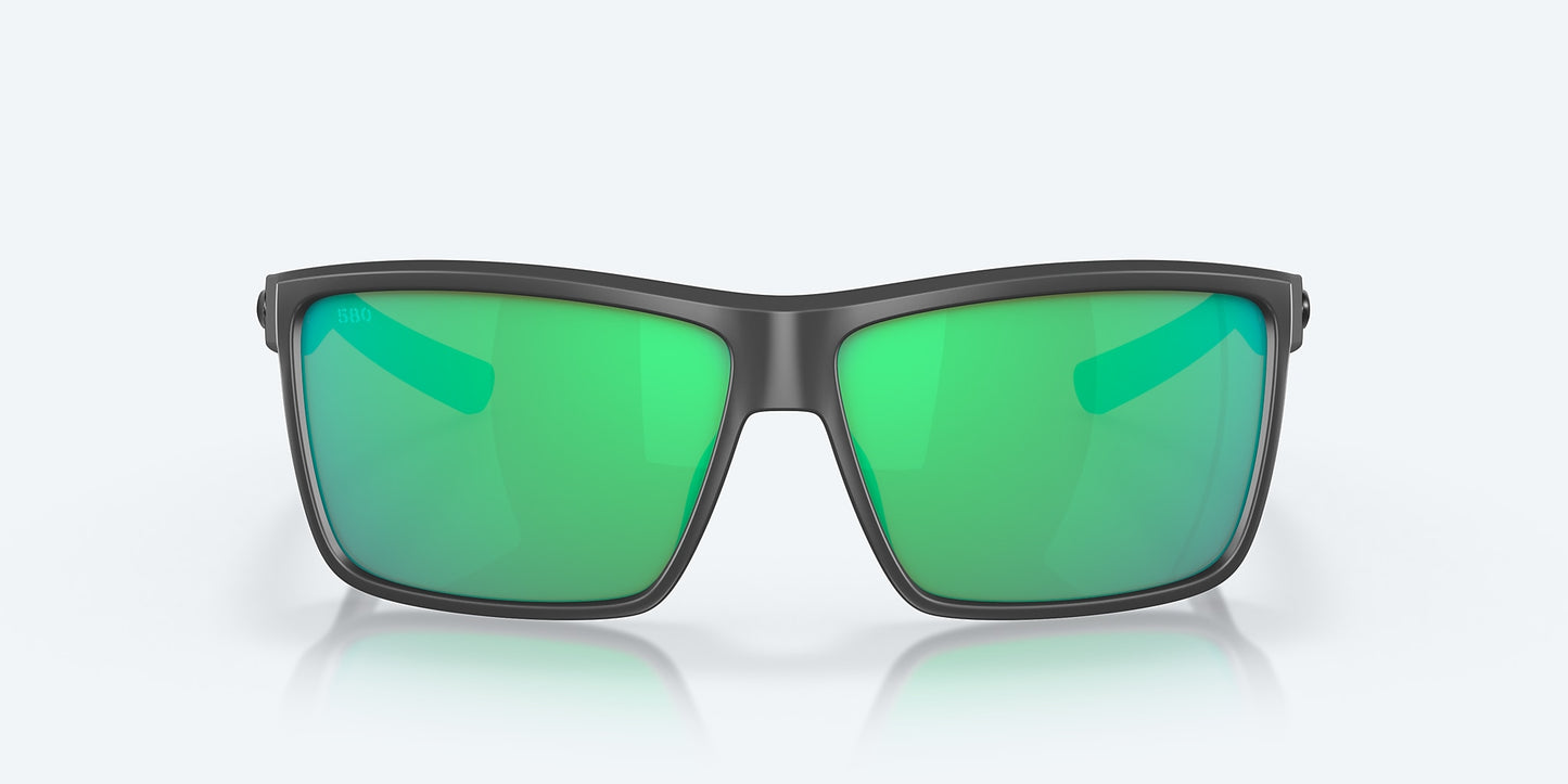 [Green Mirror Polarized Glass Lenses, Matte Gray Frame]