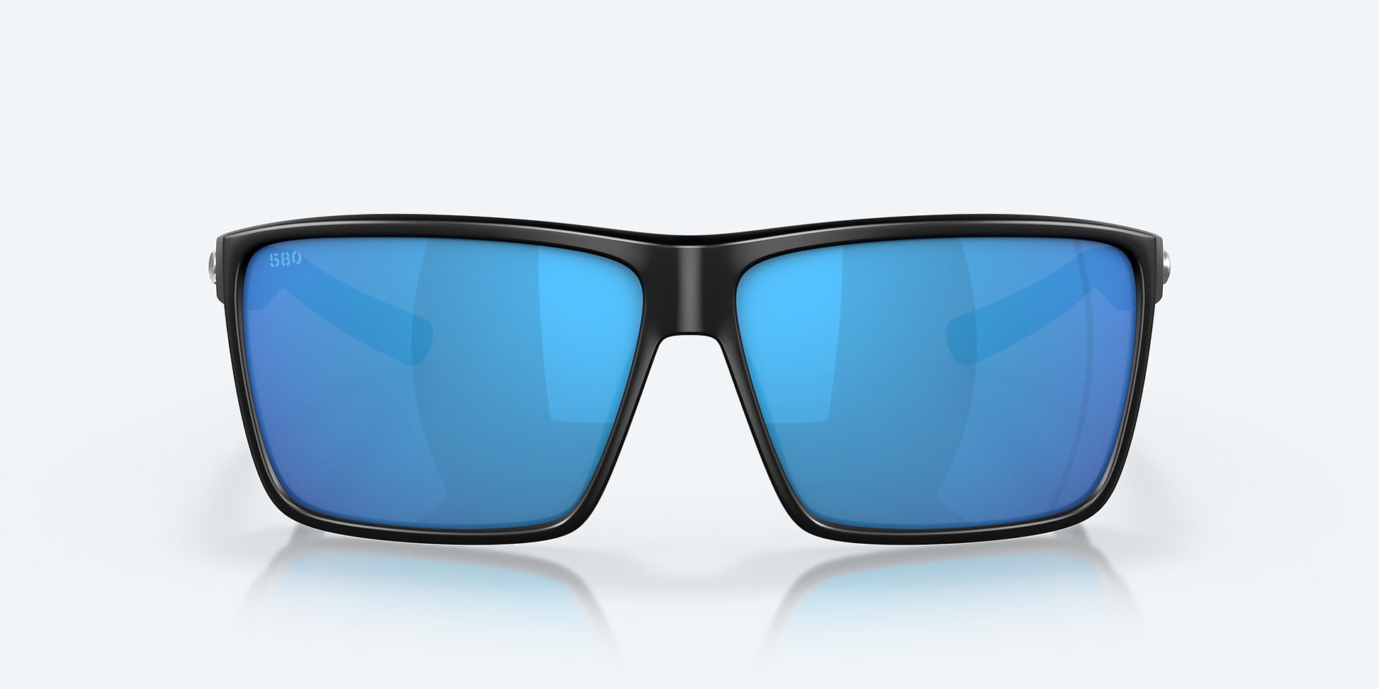 [Blue Mirror Polarized Glass Lenses, Matte Black Frame]