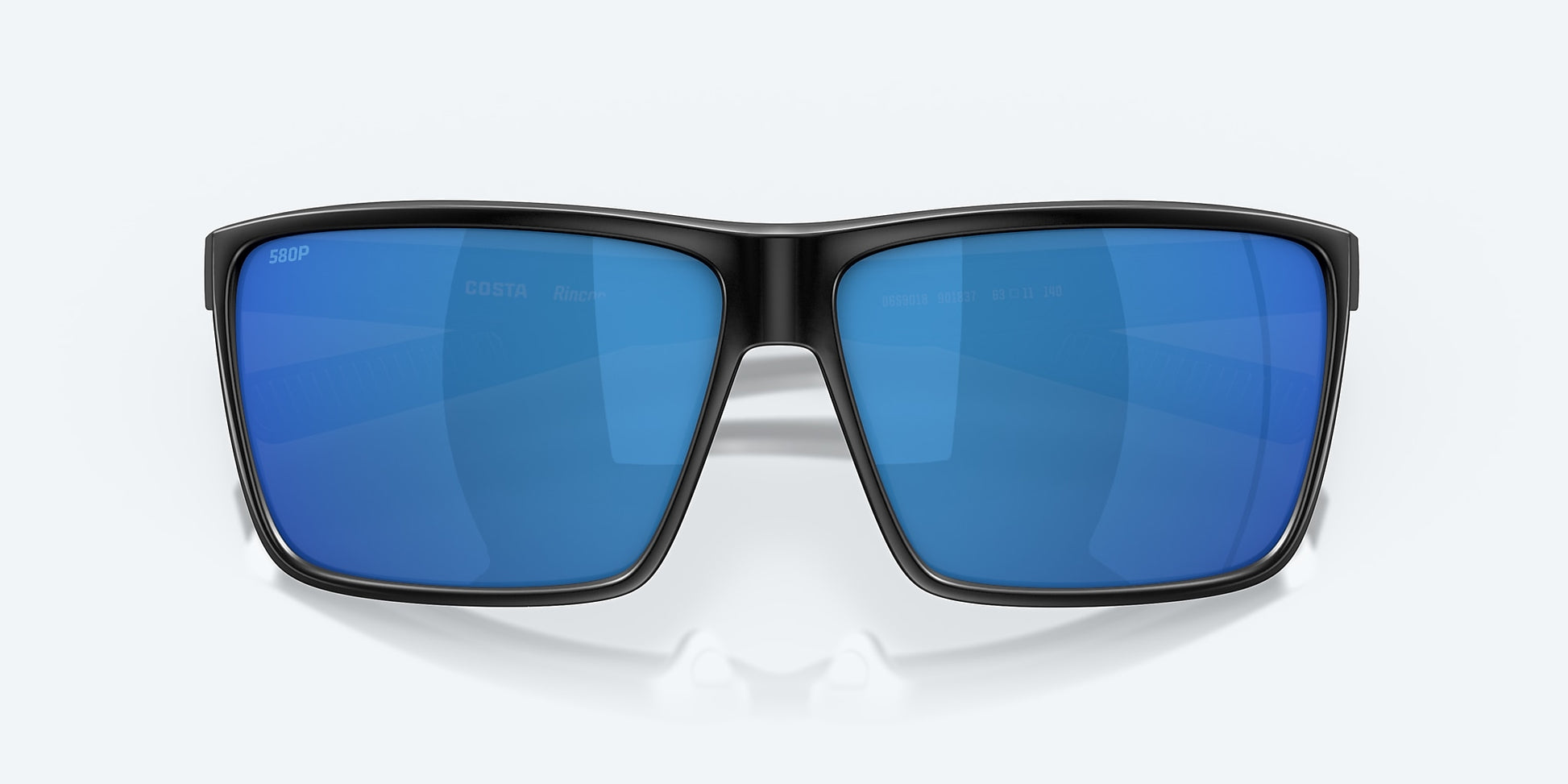 [Blue Mirror Polarized Polycarbonate Lenses, Matte Black Frame]